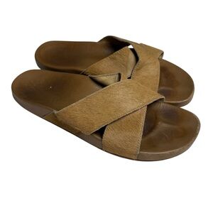 Olukai KIPE'A OHO Leather Pony Hair Sandals SZ 10 Limited Ed. Hawaii Beach 40